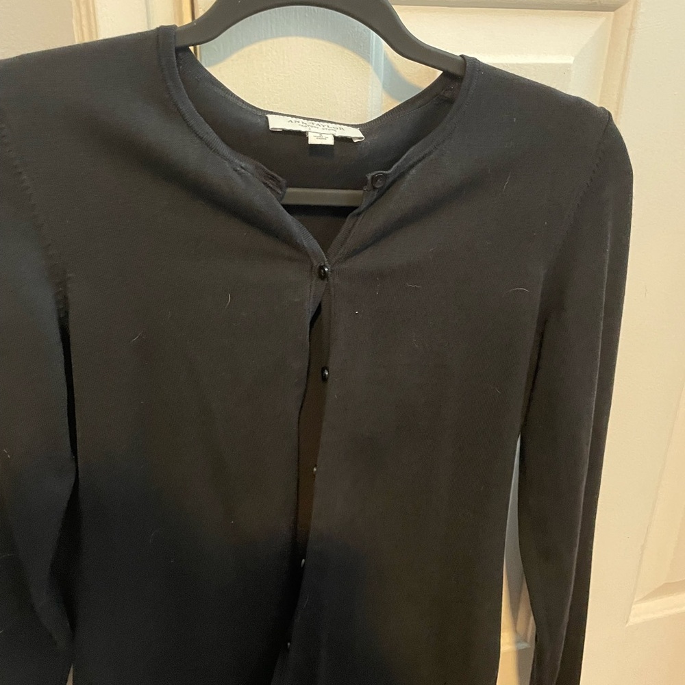 Ann Taylor Black Button-Up Cardigan